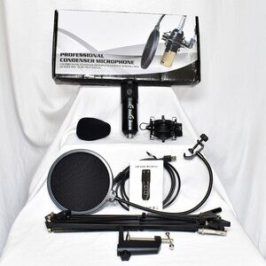 Studio Condenser USB Microphone Computer PC Microphone Kit Adjustable Boom NOB